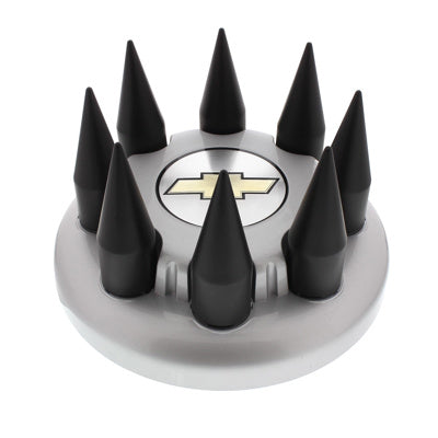 Matte Black Spike Hubcap Nut Cover For 2003-15 Chevy & GMC Full Size Truck