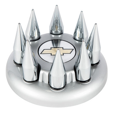 Chrome Spike Hubcap Nut Cover for 1999-2018 Chevy & GMC Full-Size Truck - Push-On