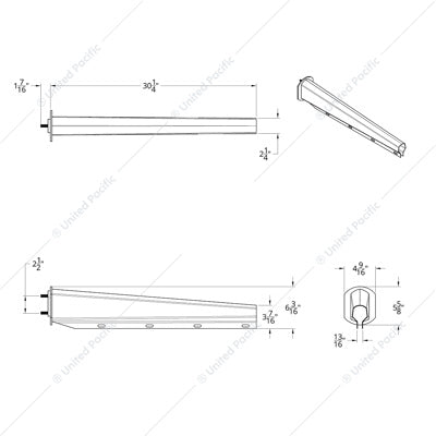 30" 304 Stainless Heavy Duty Mud Flap Hangers - 2-1/2" Bolt Pattern (Pair)