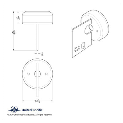 Chrome Steel Mud Flap Hanger End Light Bracket Only