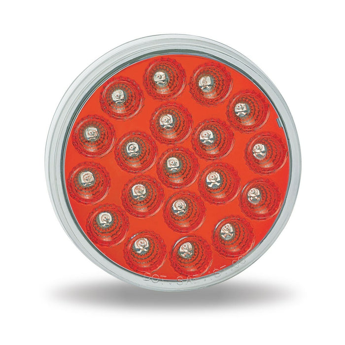 4" Anodized Dual Revolution Red Stop, Turn & Tail to White Back Up LED Light