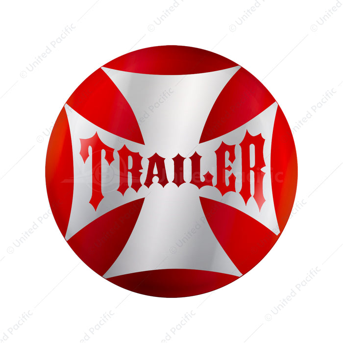 "Trailer" Maltese Cross Air Valve Knob Candy Color Sticker Only - Candy Red