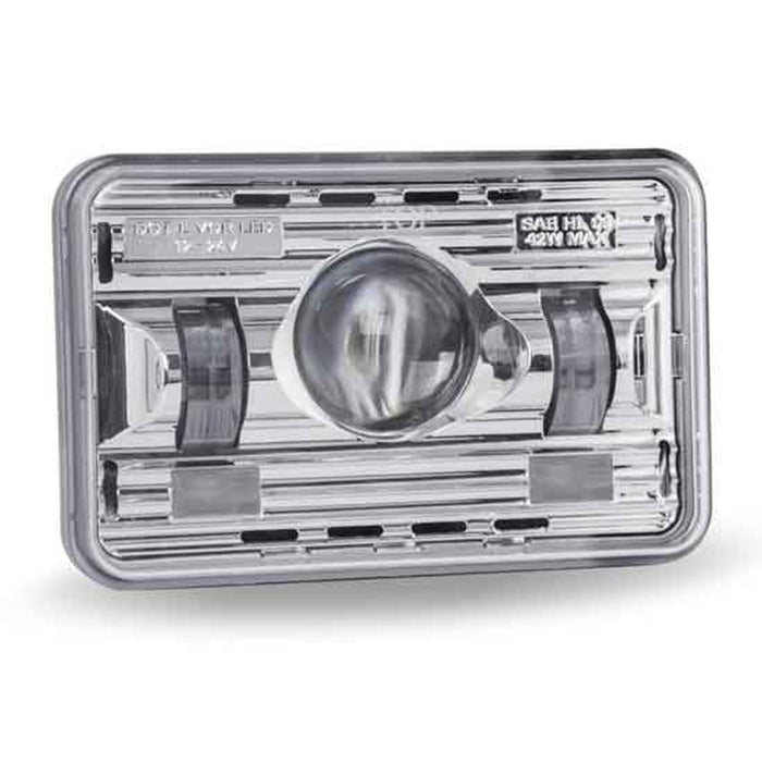 TRUX TLED-H12 4" x 6" Chrome Heated LED Projector Headlight Low Beam