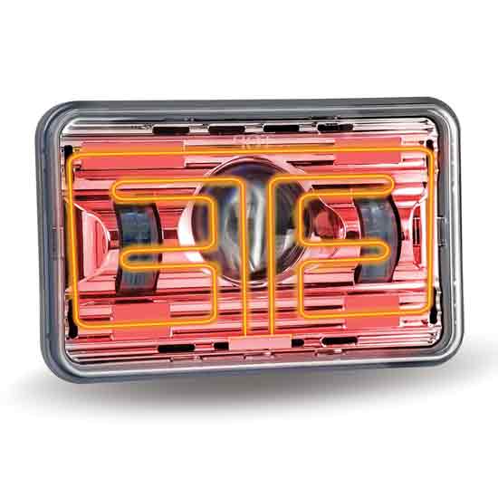 TRUX TLED-H12 4" x 6" Chrome Heated LED Projector Headlight Low Beam