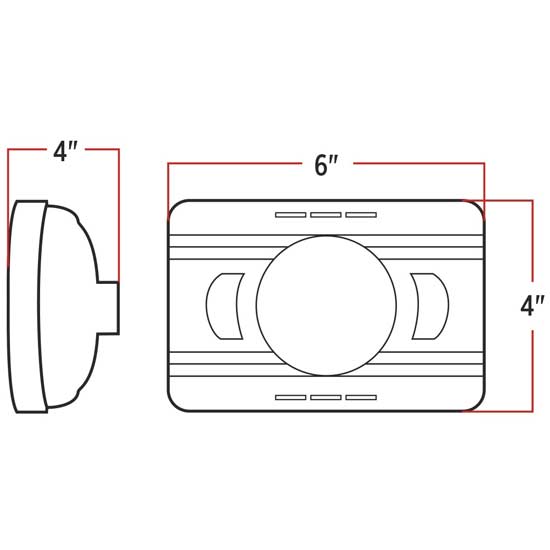 TRUX TLED-H12 4" x 6" Chrome Heated LED Projector Headlight Low Beam
