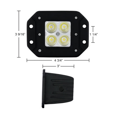 4 High Power LED Flange Mount Work Light - Flood Light