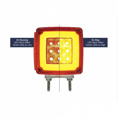 53 LED Double Stud Double Face GloLight With Side Marker (Passenger Side) - Amber & Red