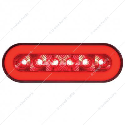 22 LED 6" Oval"GLO" Stop, Turn & Tail Light - Red LED/Red Lens