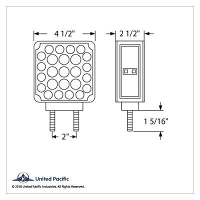 52 LED Double Stud Double Face Turn Signal Light (Driver)