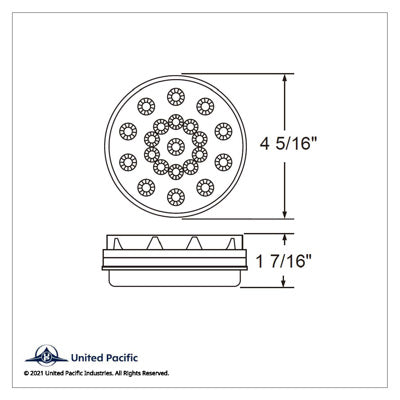 21 LED 4" Round Reflector Light (Stop, Turn & Tail) - Red LED/Clear Lens