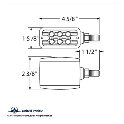 12 LED Dual Function Double Face Light - Horizontal Mount - Amber & Red LED/Amber & Red Lens