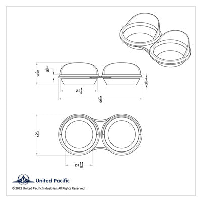 Small 2 Gauge Cluster Bezel With Visor For 2006+ Kenworth