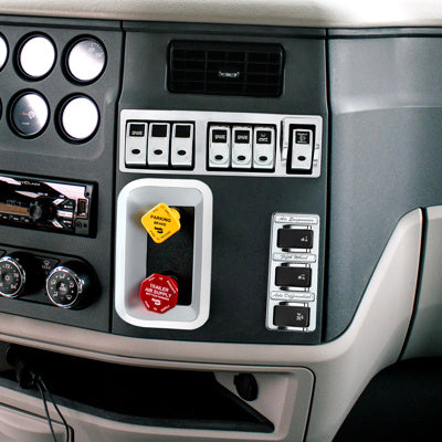 Chrome 3-Rocker Switch Cover For Peterbilt 579 (2012-2019) & 567 (2014-2019)