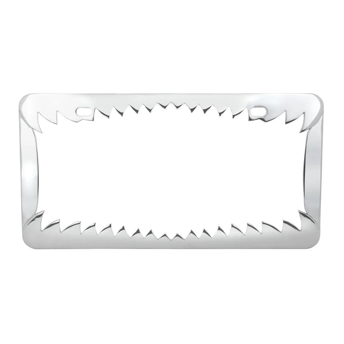 Shark Teeth License Plate Frame - Chrome