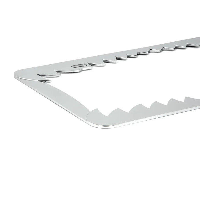 Shark Teeth License Plate Frame - Chrome