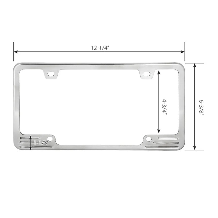 Polished Aluminum License Plate Frame - 4 Holes