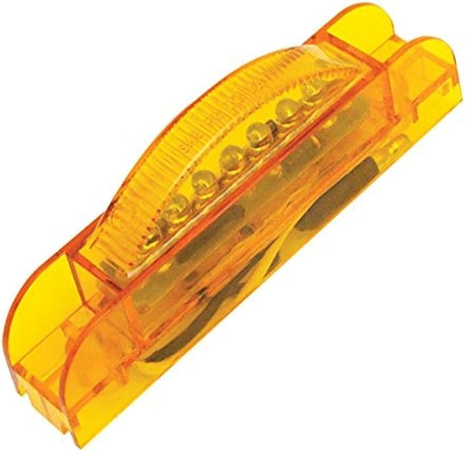 Thin Rectangle Clearance & Marker Light - Amber LED/AmberLens