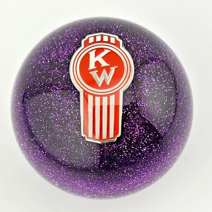 Purple Glitter Crooked KW Kenworth Ball Shift Knob