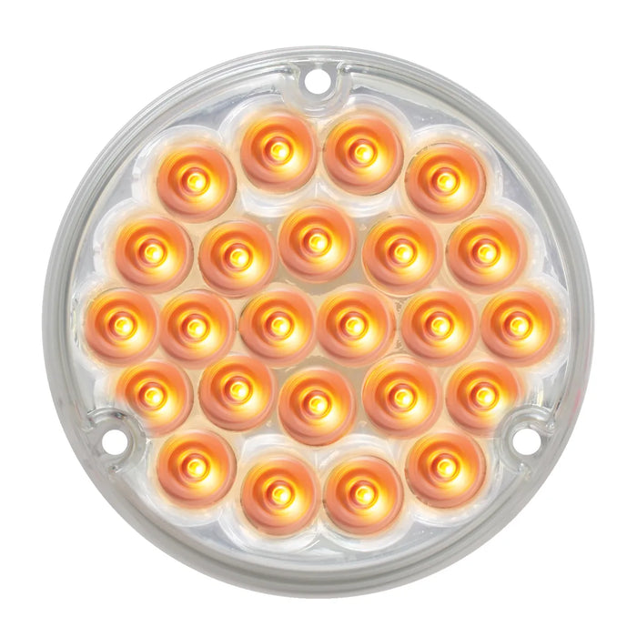 4 Inch Pearl 24 LED Sealed Load Light With 1156 Plug - Amber & Red