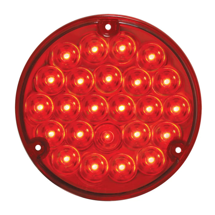 4 Inch Pearl 24 LED Sealed Load Light With 1156 Plug - Amber & Red