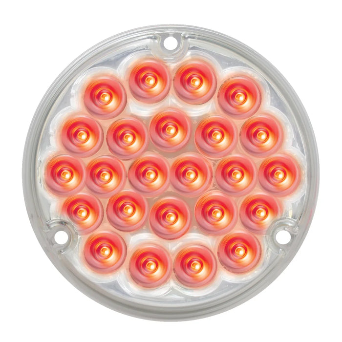 4 Inch Pearl 24 LED Sealed Load Light With 1156 Plug - Amber & Red