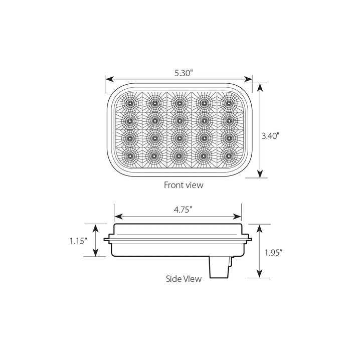 Rectangular Spyder 20-LED Light - Red/Red