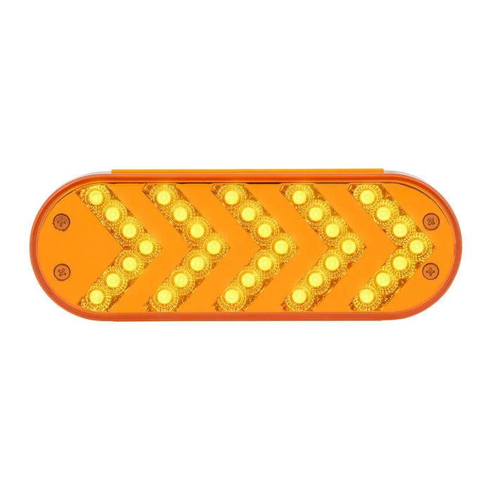 Oval Sequential Arrow Mid-Turn Spyder LED Light - Amber & Red