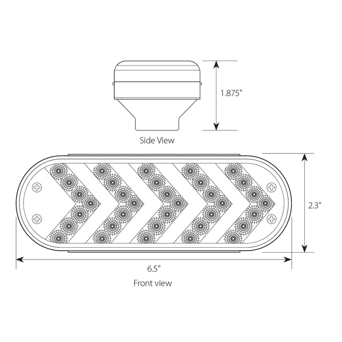 Oval Sequential Arrow Mid-Turn Spyder LED Light - Amber & Red