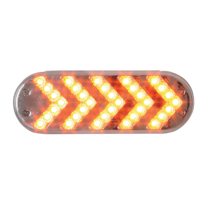 Oval Sequential Arrow Mid-Turn Spyder LED Light - Amber & Red