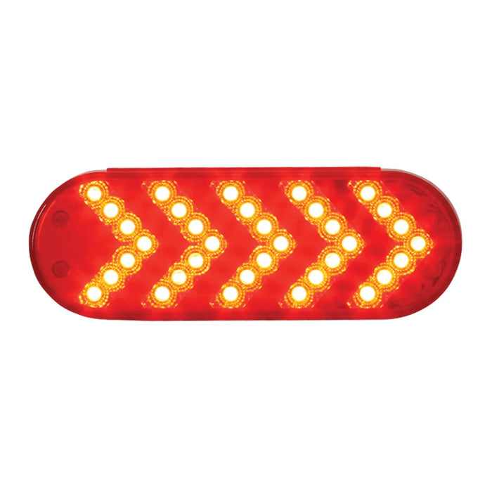 Oval Sequential Arrow Mid-Turn Spyder LED Light - Amber & Red