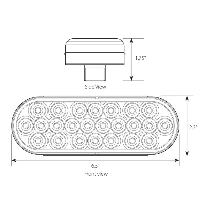 Oval Pearl LED Light - Red LED