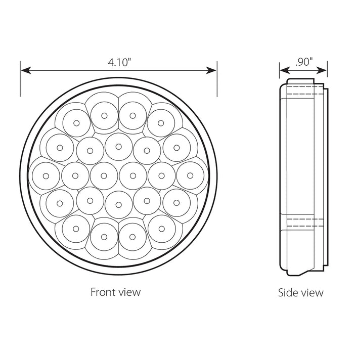 4″ Pearl LED Light - Red/Clear