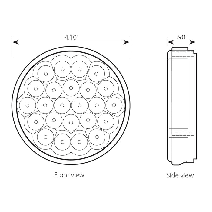 4" Pearl LED Light - Amber LED