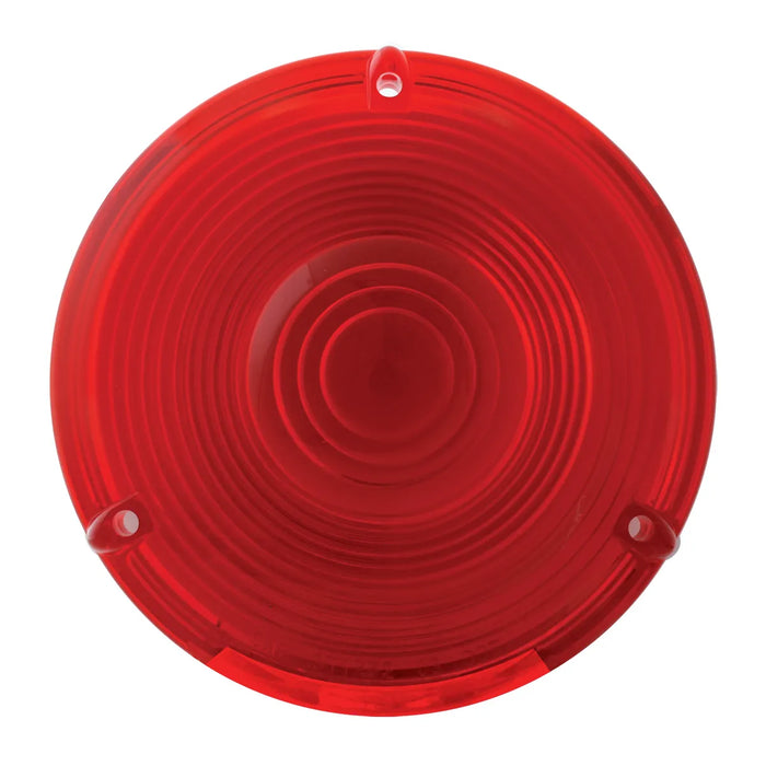 4″ Flange Mount LED Light - Red with Chrome Die Cast Housing