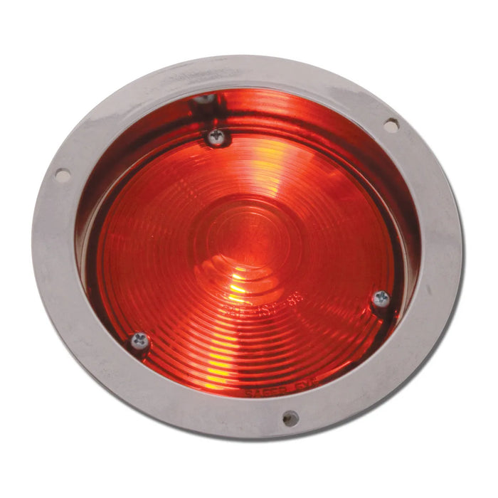 4″ Flange Mount LED Light - Red with Chrome Die Cast Housing