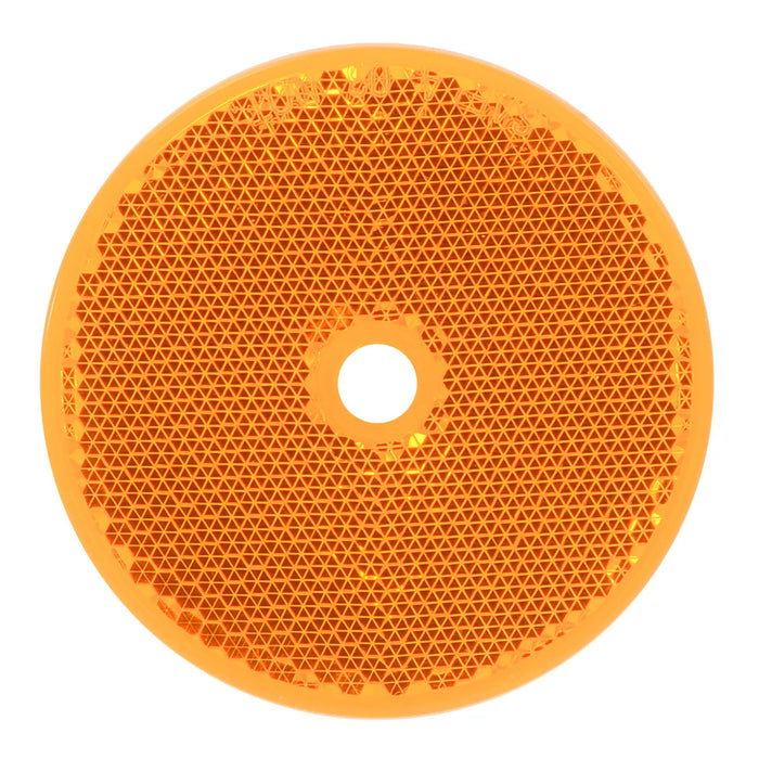 2-3/8" Round Reflector with Center Mounting Hole - Amber