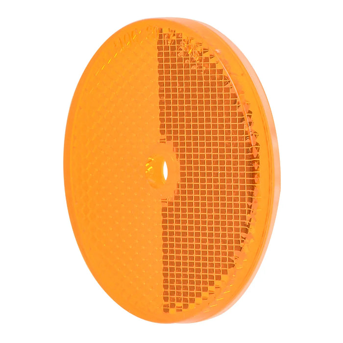 2-3/8" Round Reflector with Center Mounting Hole - Amber