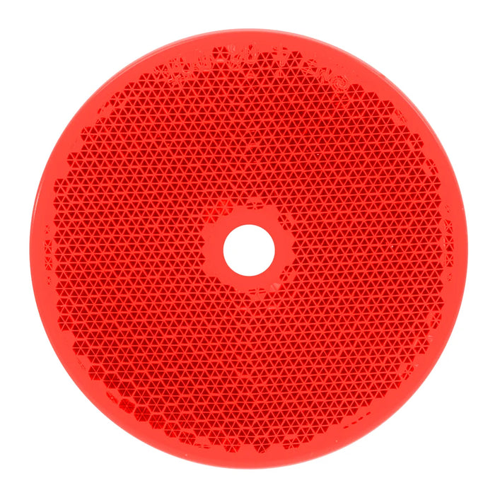 2-3/8" Round Reflector with Center Mounting Hole - Red