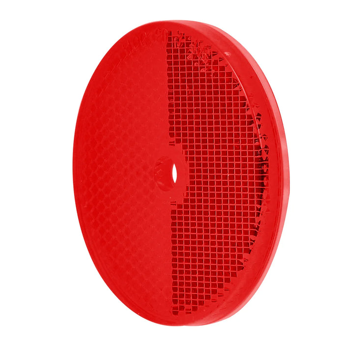 2-3/8" Round Reflector with Center Mounting Hole - Red