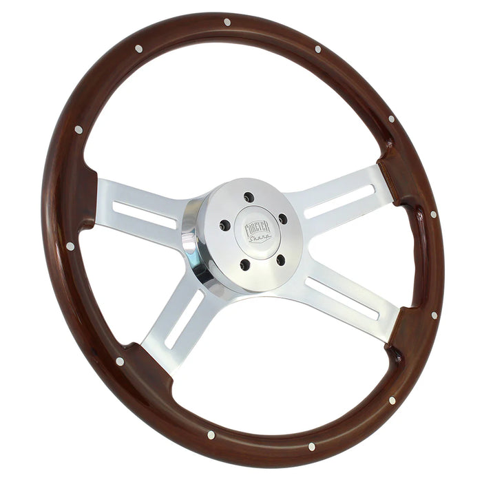 18" Chrome Dual Classic - Wood w/ Rivets