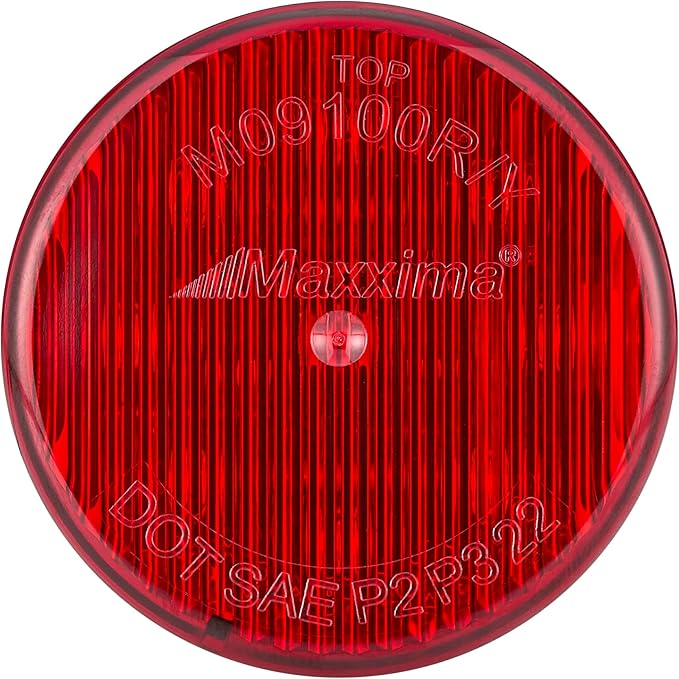 Maxxima 2" Round LED Clearance Marker Light - Red LED/Red Lens