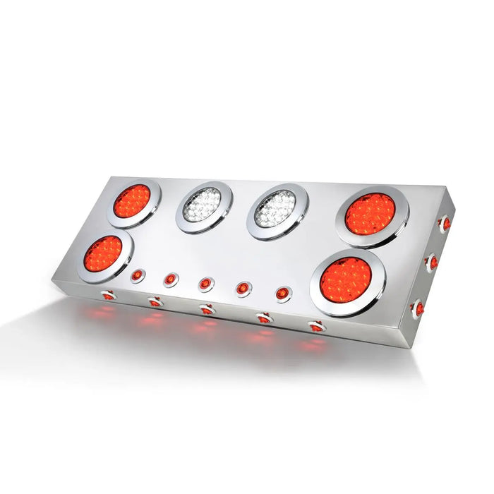 Stainless Steel Rear Center Light Panel with 4″ & 1″ LEDs Lights with Side & Under Glow Effect