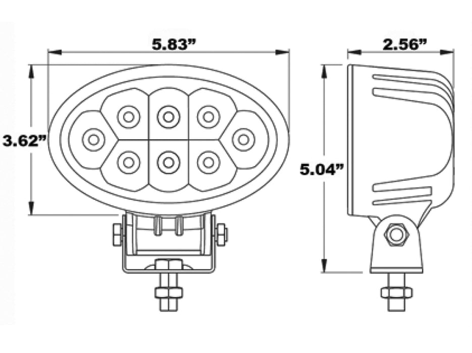High Output Oval Work Light