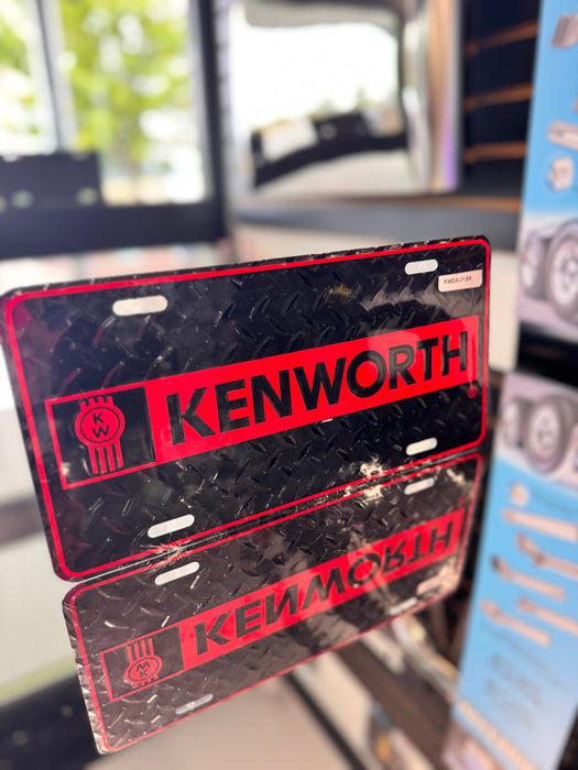 Kenworth Diamond Plate (Aluminum) Vanity License Plate - Black & Red