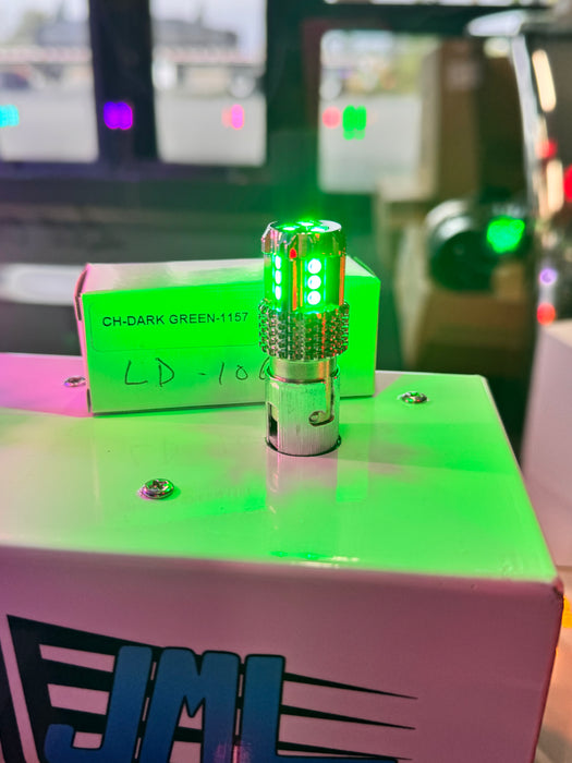 Dark Green - 1157 Single Color 15 LED Bulb for Glass Lens - JML