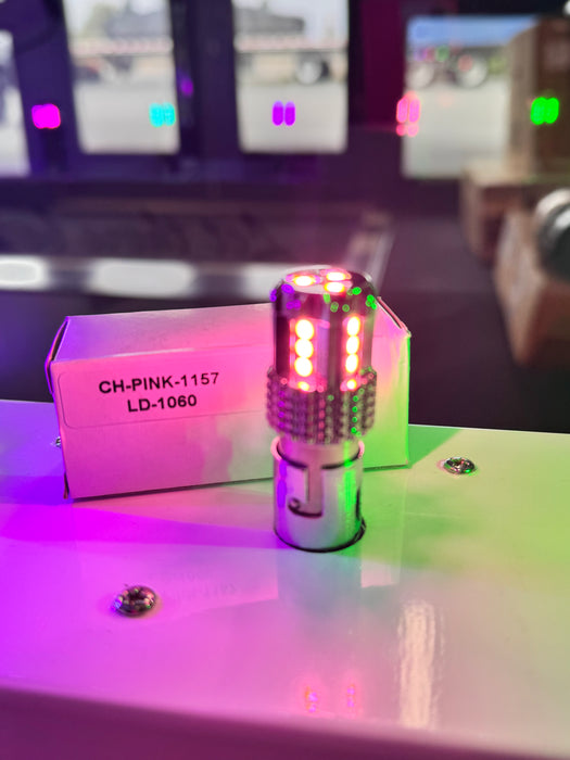 Pink - 1157 Single Color 15 LED Bulb for Glass - JML