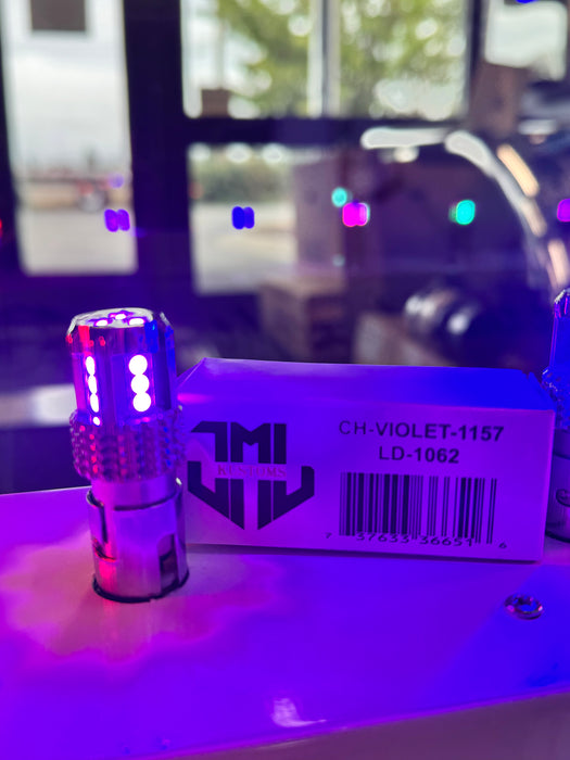Violet - 1157 Single Color 15 LED Bulb for Glass Lens - JML