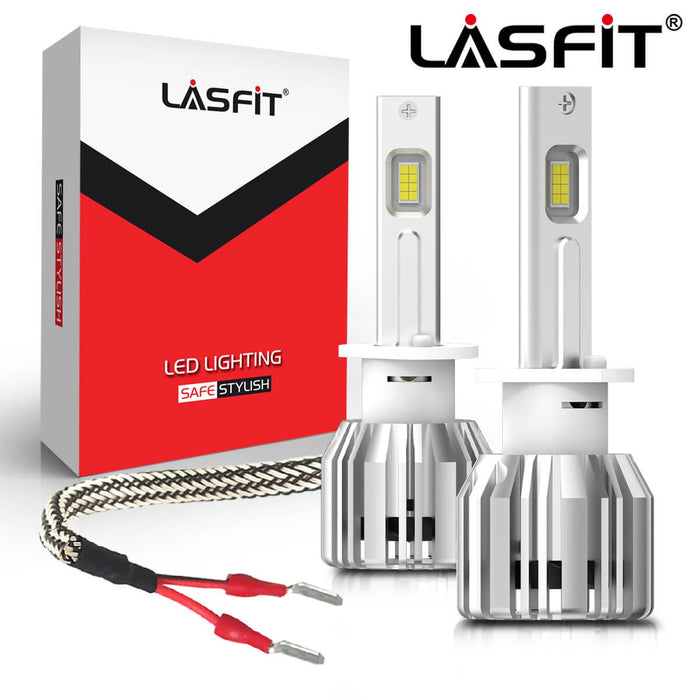 Lasfit H1 LED Headlight Bulb, High Low Beam/Fog Light Bulbs, 50W 5000LM 6000K (Pack of 2)