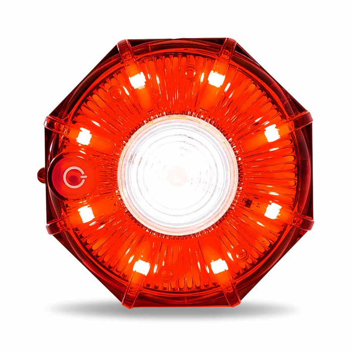 3" Dual Color Red/White Portable Magnetic Hangable Hazard LED Flashing Mini Pucks – 9 Diodes
