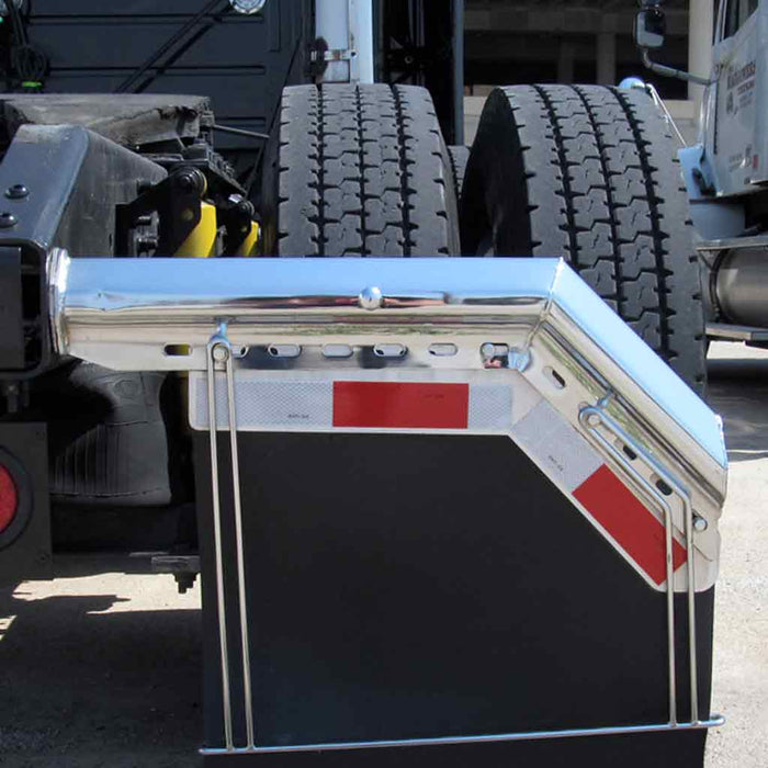 30 Inch Long 45 Degree Mud Flap Hanger with 1 1/8 Spacing - Stainless Steel